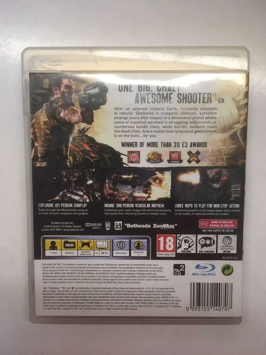 PS3 - Rage (CD without scratches)64740942451329122