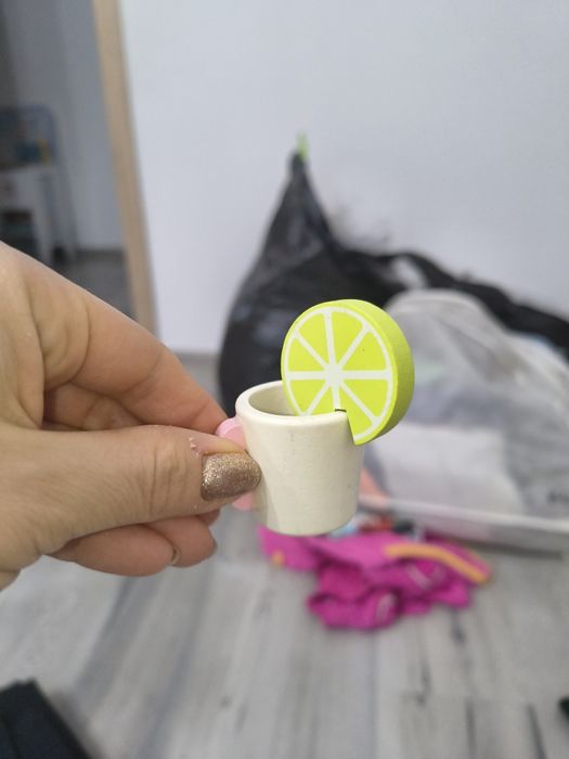 Drewniany zestaw serwis do herbaty dla dziewczynki