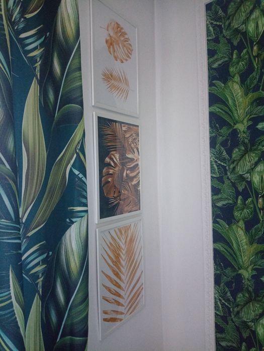 Złote liście palmowe obraz rysunek