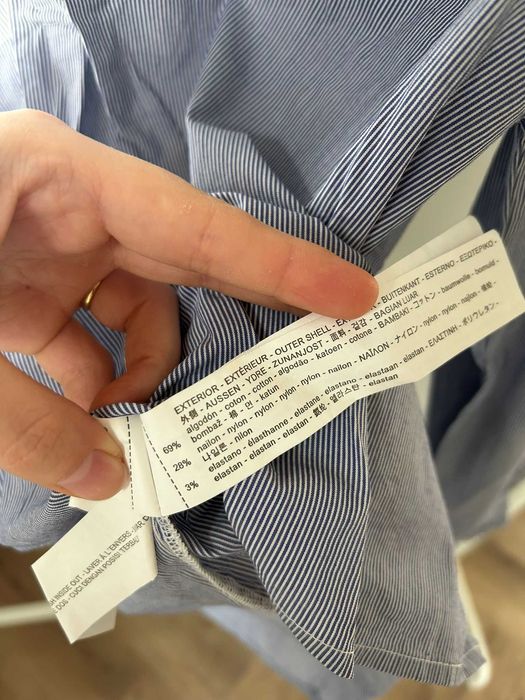 Stradivarius bluzka koszula w paski białe niebieskie oversize