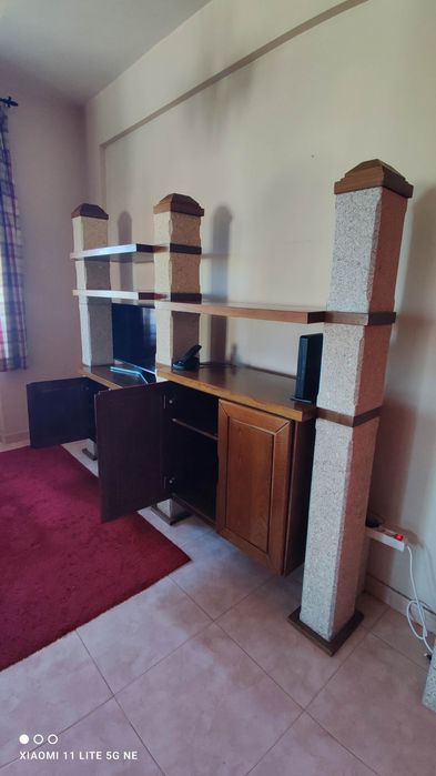 Móvel Modular em Castanho Maciço e Granito – 2,24 m – Várias Configurações