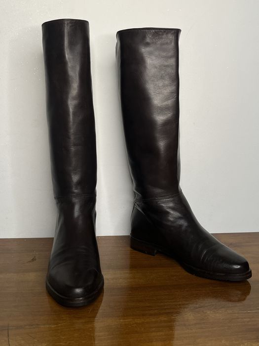 Kozaki skórzane skóra naturalna BALLY classy premium luksusowe brązowe