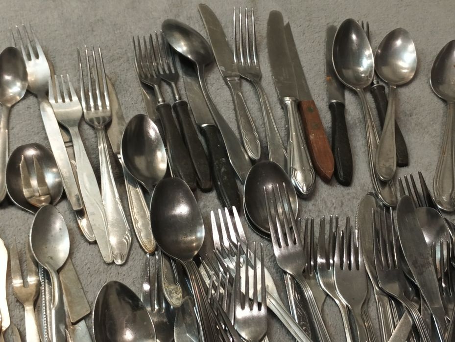Duży zestaw stare sztućce