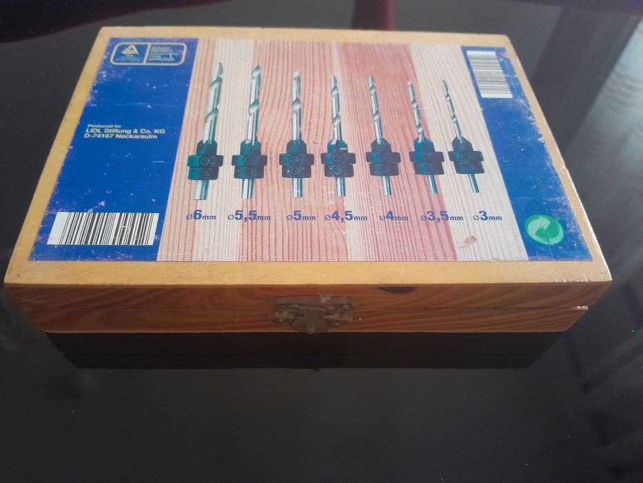 Conjunto 7 brocas com escareador para madeira - NOVAS