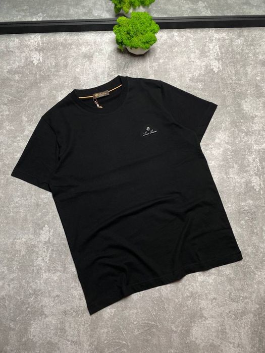 Футболка Loro Piana чорна чоловіча футболка лоро піана чорна чоловіча