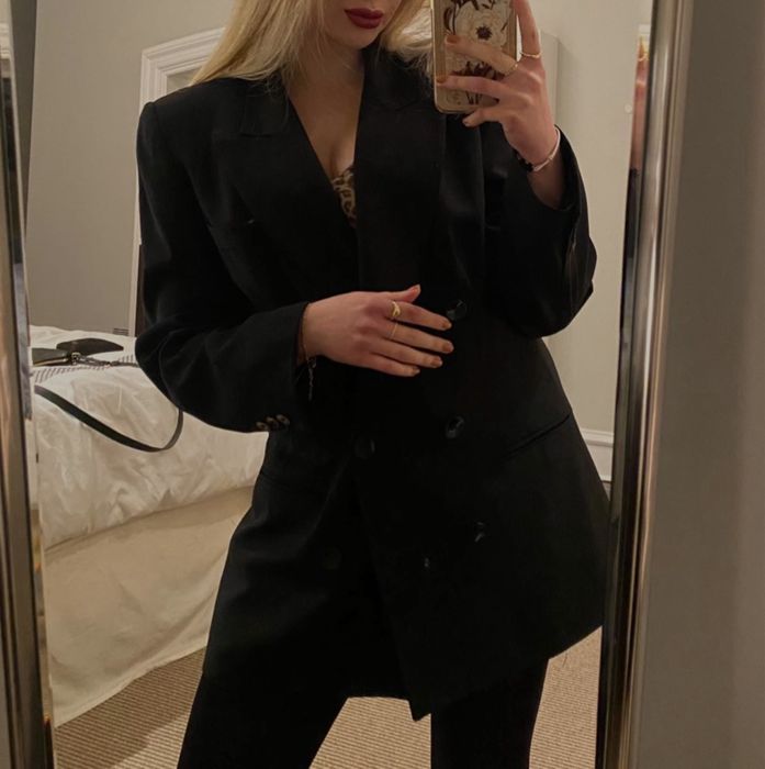 Czarna marynarka Talbots USA 38 (M) puffki wełna