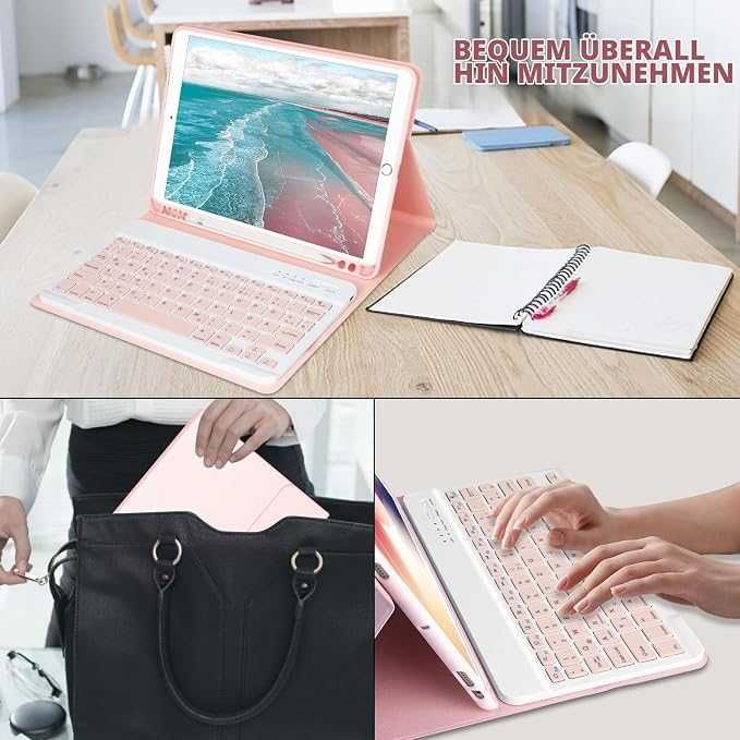 Etui z klawiaturą do iPada 9/8/7. generacji 2019-2021 Air 3 Gen 2019/Pro 10.5 2017 QWERTY