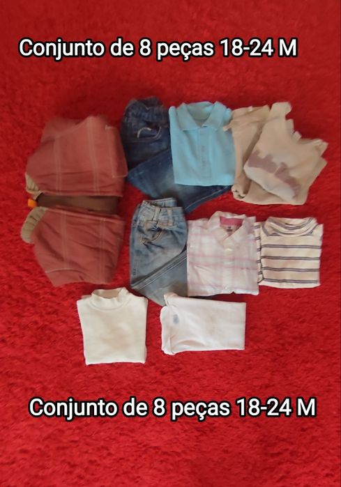 Conjunto de 8 peças de roupa de bebé 18-24 meses