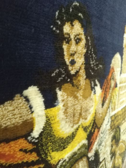 Belíssimo quadro em veludo, estrutura em madeira