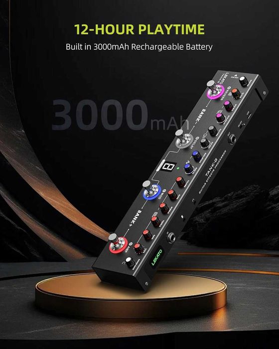 LEKATO multiefekt gitarowy 36 presetów chorus delay reverb tuner BT IR