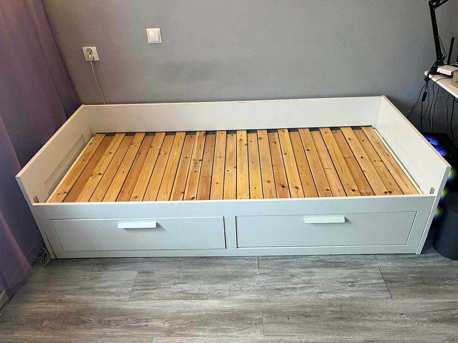 Ikea BRIMNES rama leżanki z 2 szufladami 80x200 cm