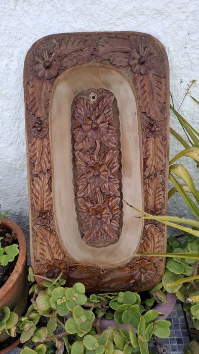 Painel de madeira.  Travessa. Vintage.