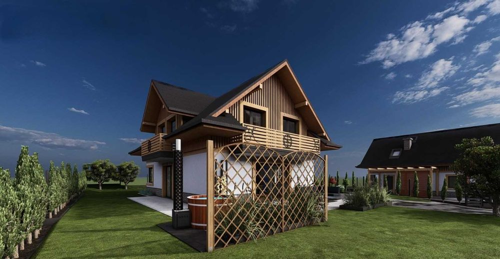 Działka z projektem 4 domów – Lipnica Wielka, małopolskie