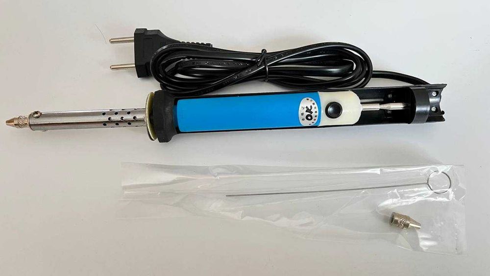 Паяльник з олововідсмоктувачем HWY-842 синій [220В, 30Вт]