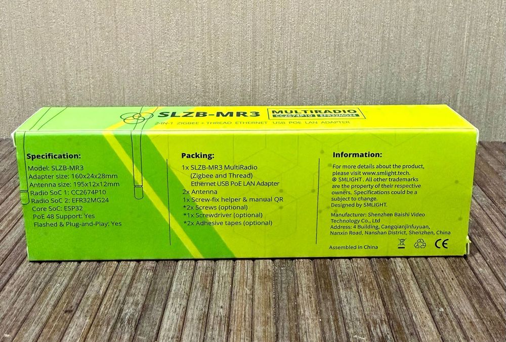 Zigbee адаптер SLZB‑MR3 — как новый, полный комплект