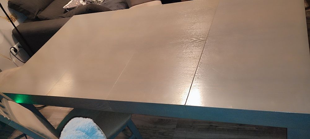 Stół drewniany 90/90 plus (2*40) kolor szary