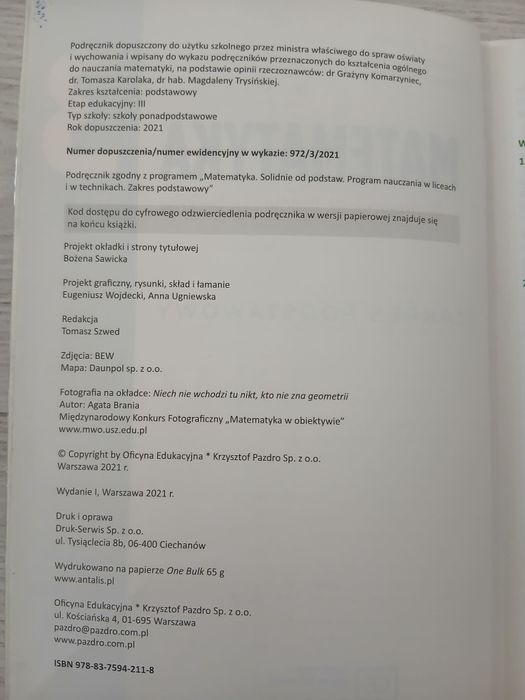 Podręcznik matematyka klasa 3 poziom podstawowy