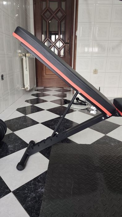 Discos + Banco + Halteres + Polia - Kit Musculação Completo