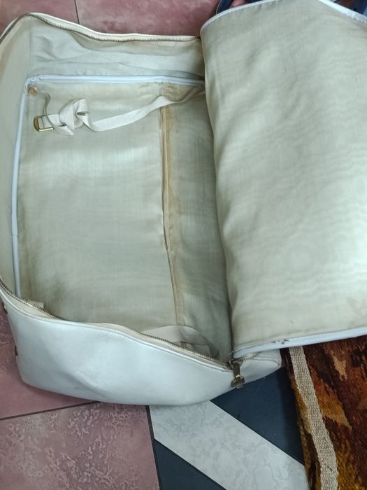 Włoska biała torba podróżna lata 50