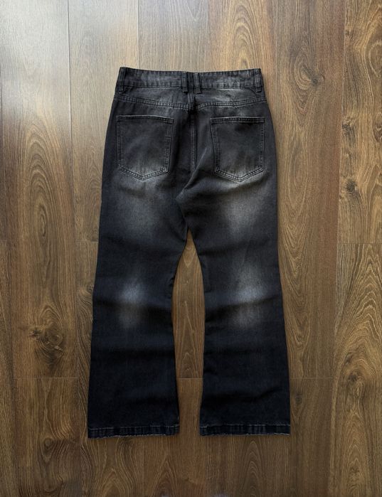 Широкі Джинси Flared Фларед Клеш Розкльошені Кльош Jaded London Washed Штани Джинсові Baggy Чорні Темні Wide Leg Вошед Потерті Y2K Беггі Баггі Black