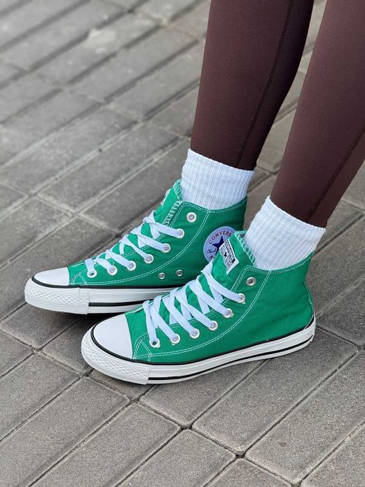 Converse All Star високі жіночі конверси зелені 36-41 олл стар чак тейлор