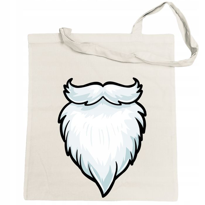 torba na zakupy nadruk świąteczna broda mikołaja