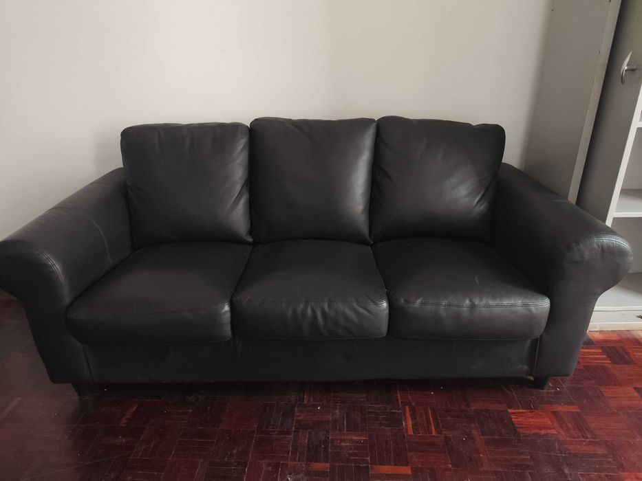 Sofá de pele - black leather sofa