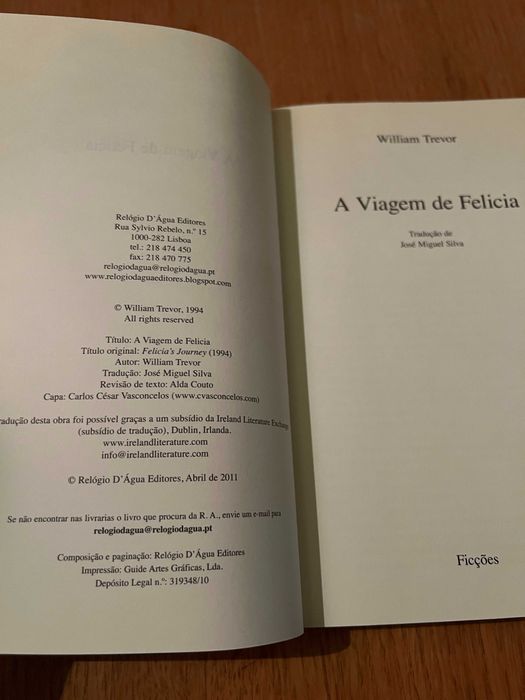 A Viagem de Felícia    WILLIAM TREVOR
