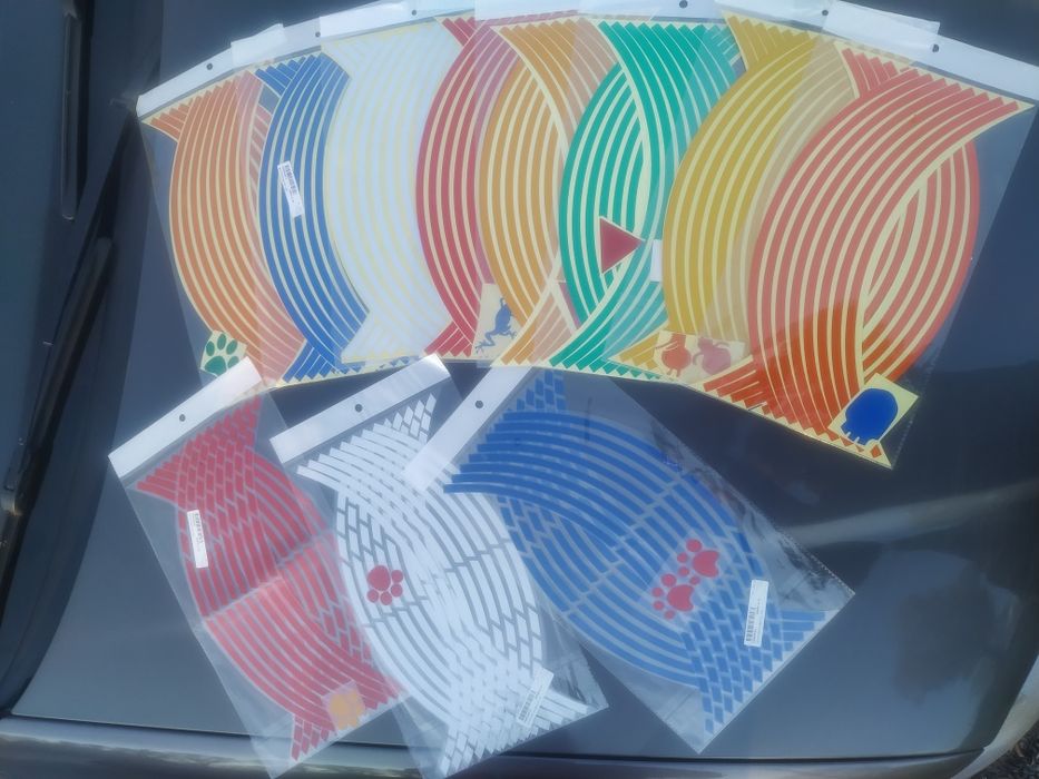 Світловідбиваючі наклейки на мото обід 17“ 18”.+ СОТИ БАК і КРИШКУ бак