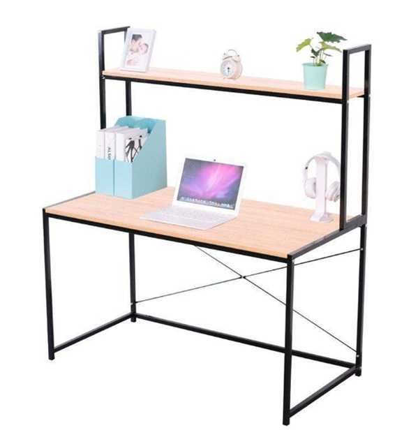 Secretária com Estante REGALOS MIGUEL Kompu Castanho claro e Preto