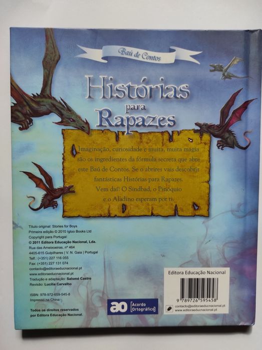 Livro "Histórias para rapazes" - baú dos contos