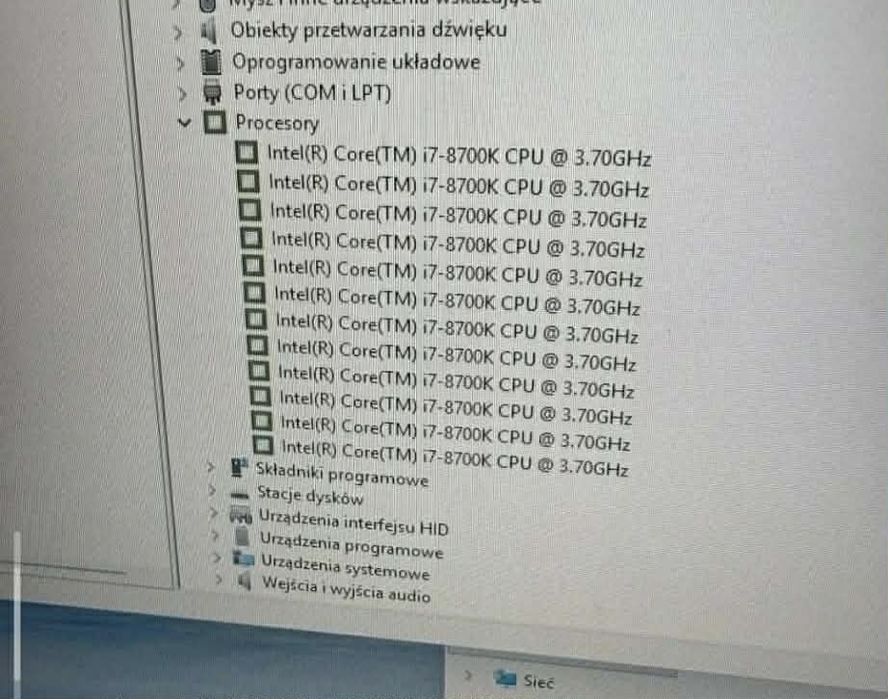 Procesor Intel core i7 8700k