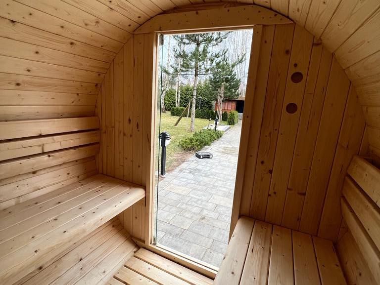 Sauna zewnętrzna beczkowa Lahti L HomeDeluxe SUPER CENA!