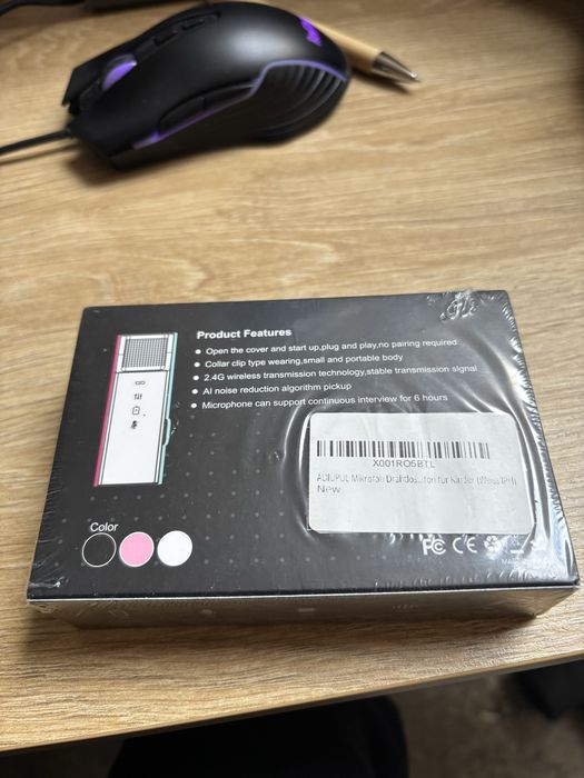 bezprzewodowy mikrofon lavalier do iphone biały adiupul s15