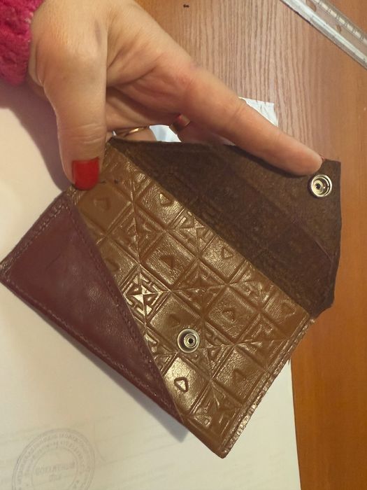 Шикарный винтажный кожаный кошелек монетница  ссср/кожа