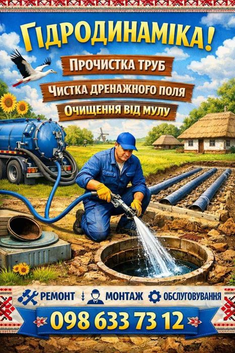 Ремонт обслуговування реконструкція ям септиків каналізацій. Гідродинамічна промивка дна, пробивка прочистка труб, ям, каналізацій Мулосос. Викачка
