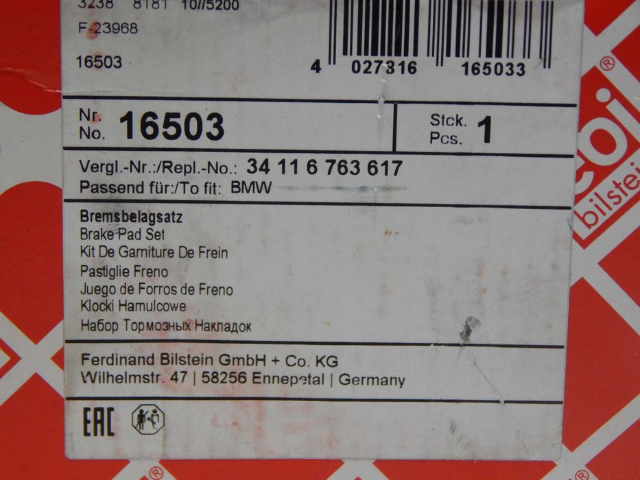 Klocki FEBI Przód BMW E60/E90/E84