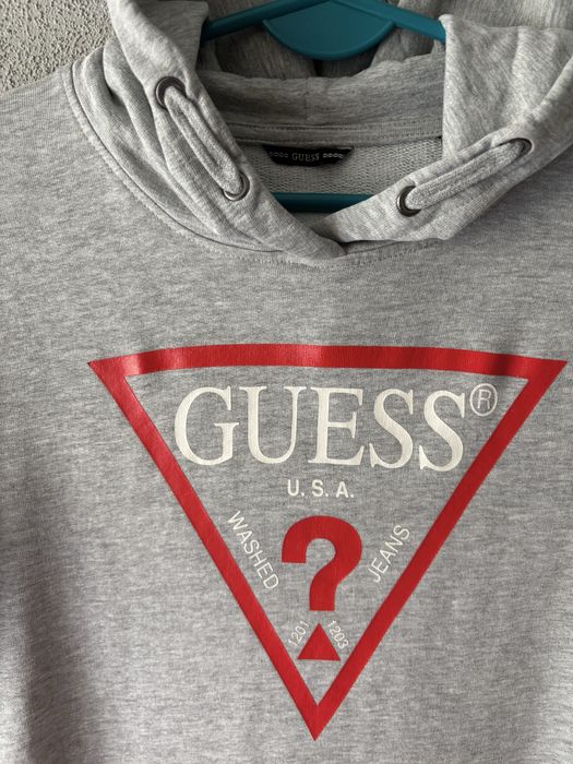 Guess bluza nowa z kapturem szara xs s bawelna premium eko dresowa