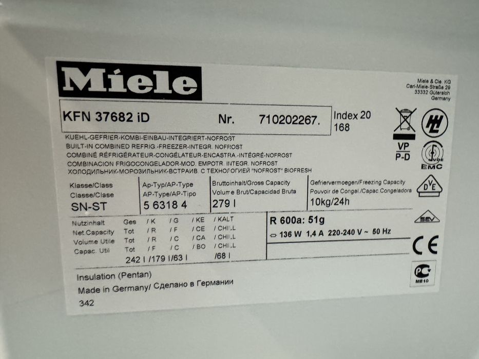 Lodówko zamrażarka Miele model KFN 37682 iD gwarancja