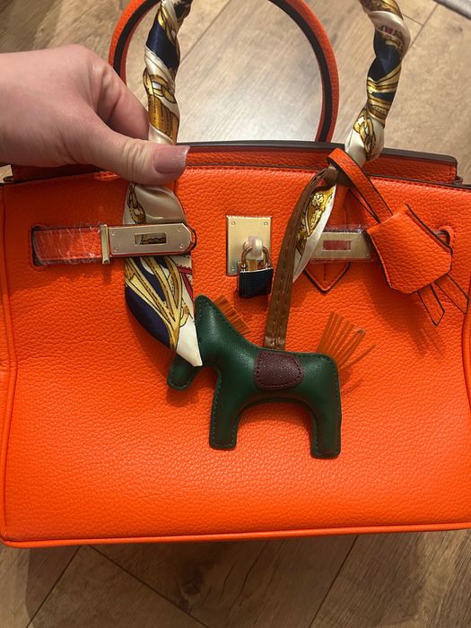 Torebka na styl Hermes pomarańczowa rozmiar 35