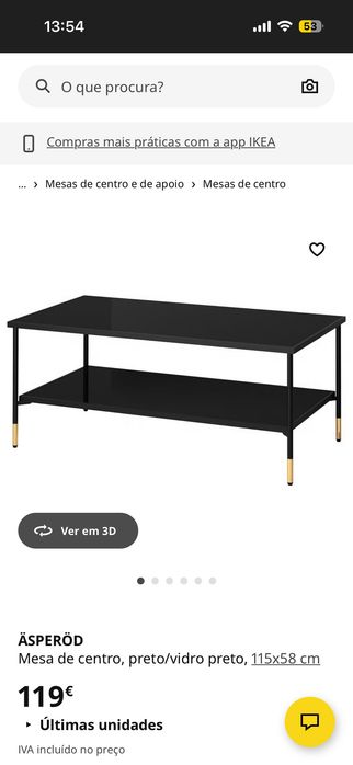 Mesa de vidro Ikea
