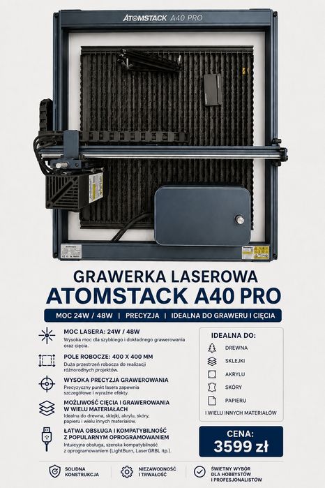Grawerka, Laser Atomstack A40 Pro 48 W
