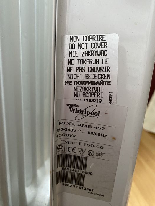 Обогреватель масляный Whirlpool