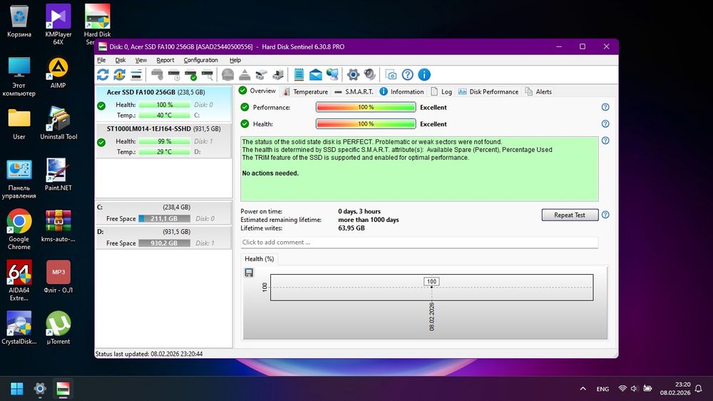 HP ProBook 430 g5/i5-8250u/ОЗУ-8/m.2 nvme-256/HDD-1tb/АКБ-4-6год