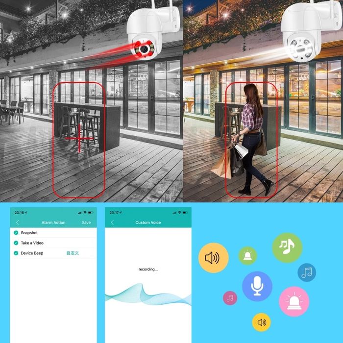 Câmara de vigilância Wi-Fi para exterior