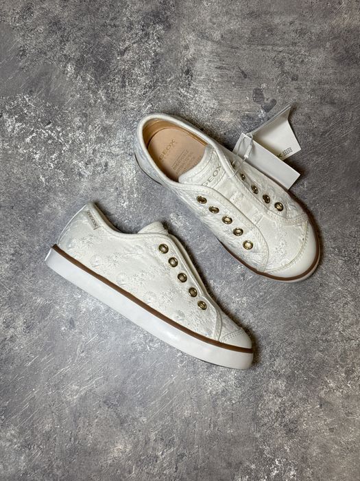 (29 р) Дитячі білі базові кеди Geox Ciak, Устілка 18 см