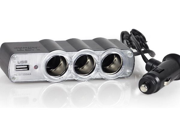 Carregador Isqueiro triplo com extensão e usb Novos em caixa