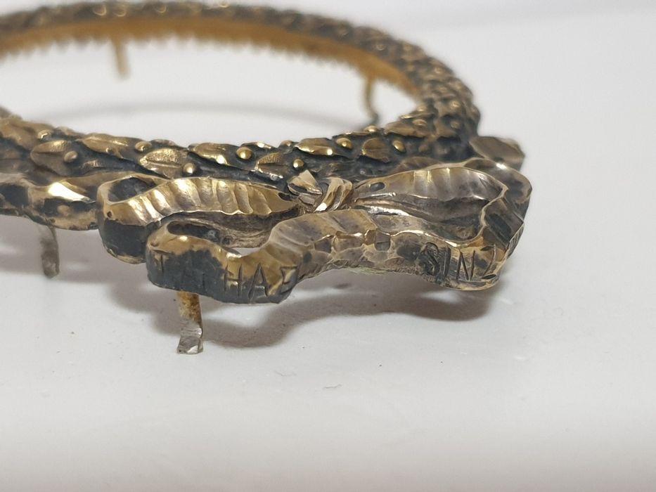 Maravilhosa moldura D. Maria em prata dourada - Raphael Sinzeou 1890