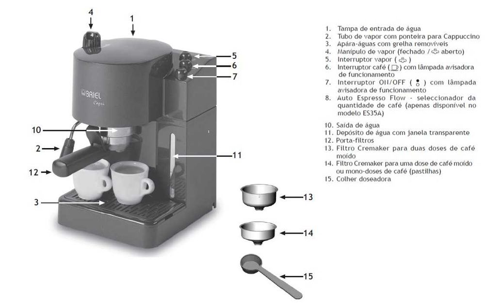 Máquina de café Briel ES31 Capri (revista com caixa)