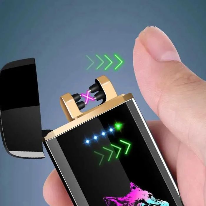 Usb зажигалка на зарядке подарочная дуговая с подсветкой